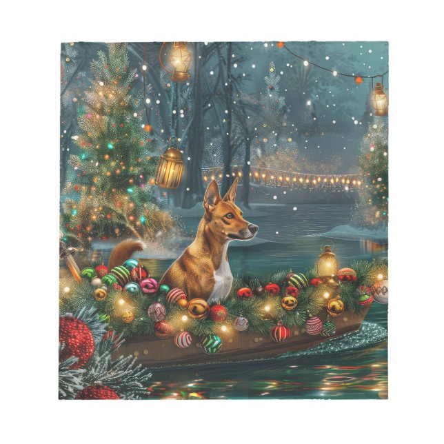 Basenji Christmas Festive Voyage Notepad (Front)