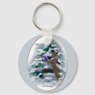 Basenji Christmas Gifts Key Ring