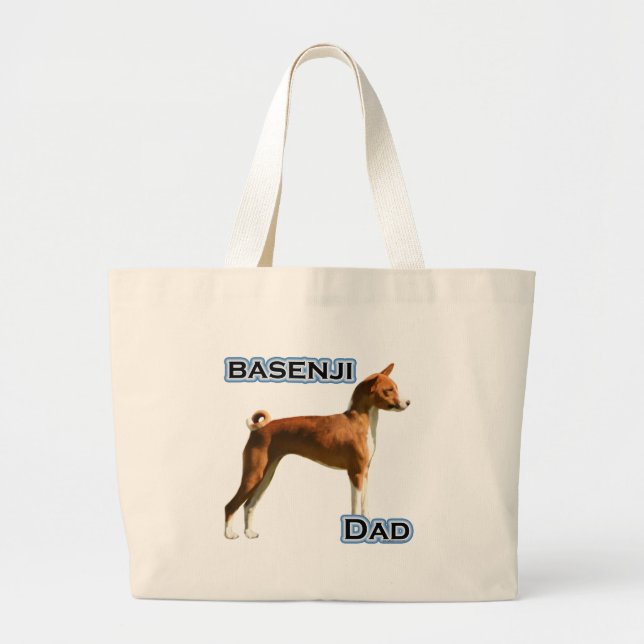 Basenji Dad 4 Large Tote Bag (Front)