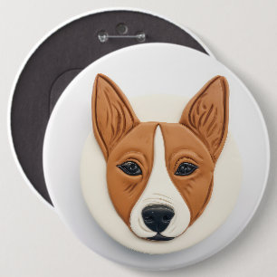 Basenji Dog 3D Inspired 6 Cm Round Badge