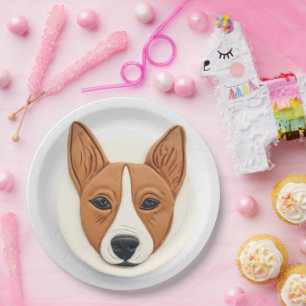 Basenji Dog 3D Inspired Paper Plate