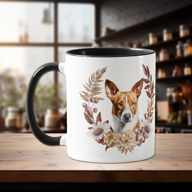 Basenji Dog Autumn Wreath Mug (Creator Uploaded)