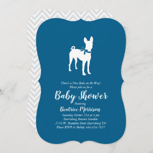 Basenji Dog Baby Shower Boy Blue Invitation
