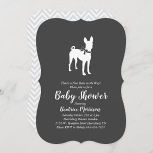 Basenji Dog Baby Shower Neutral Invitation
