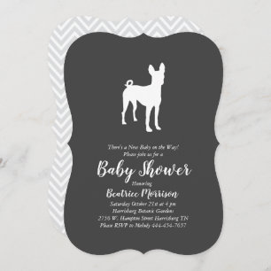 Basenji Dog Baby Shower Neutral Invitation