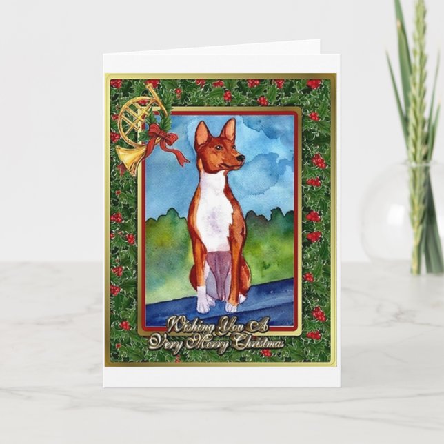 Basenji Dog Blank Christmas Card (Front)