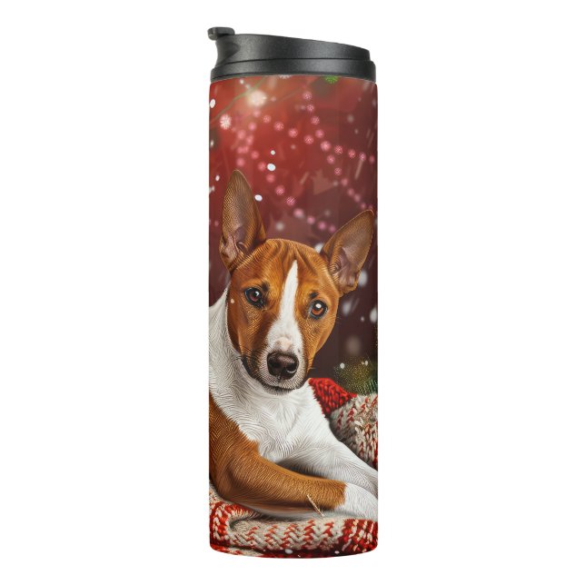 Basenji Dog Christmas Festive  Thermal Tumbler (Rotated Right)