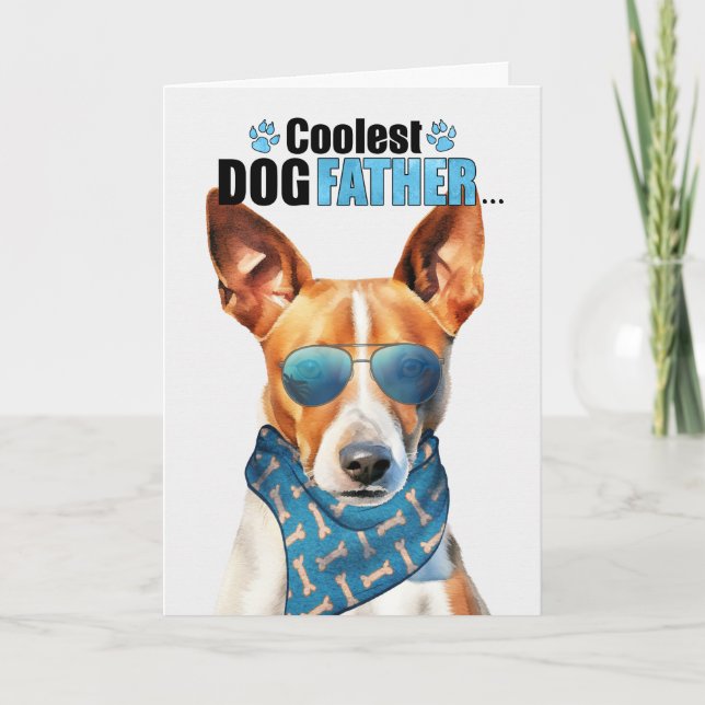 Basenji Dog Coolest Dad Ever Father's Day Holiday Card (Front)