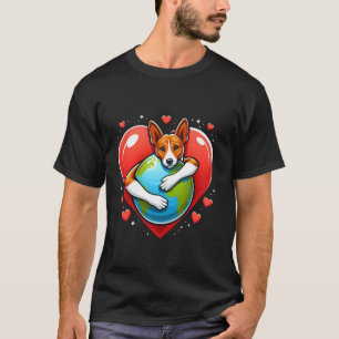 Basenji Dog Earth Day Hug Love Owner Hugging Plane T-Shirt