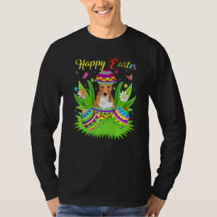 Basenji Dog Floral Easter Egg Funny Basenji Easte T-Shirt
