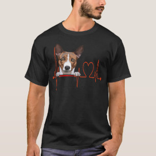 Basenji Dog Heartbeat EKG  My Dogs are My Cardio T-Shirt