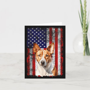 Basenji Dog Lover US Flag 4th of July Patriotic Card
