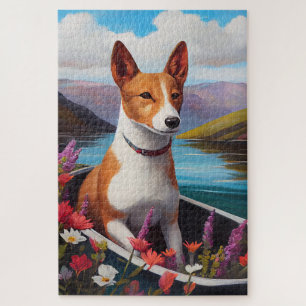 Basenji Dog on a Paddle: A Scenic Adventure Jigsaw Puzzle