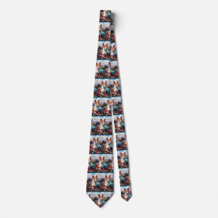 Basenji Dog on a Paddle: A Scenic Adventure Tie