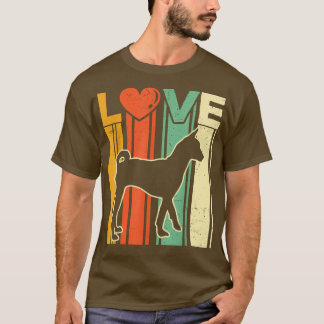 Basenji dog owner funny pet loverLOVE RETRO art  T-Shirt