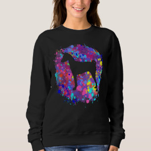 Basenji Dog  Pink Watercolor Splatter Art Love Dog Sweatshirt