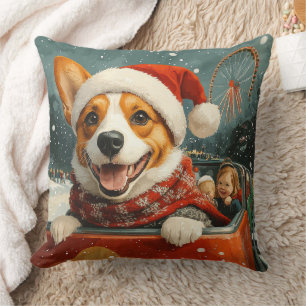 Basenji Dog Roller Coaster Christmas Cushion