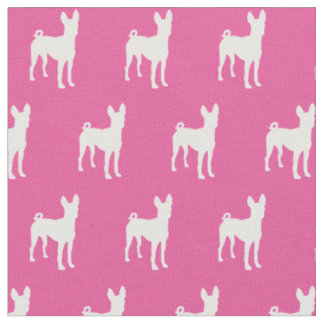 Basenji Dog Silhouette Pet Pink Fabric