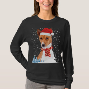 Basenji Dog Ugly Christmas Sweater Santa Hat Funny