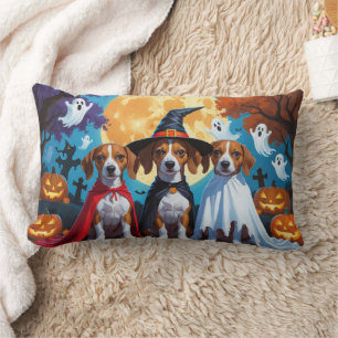 Basenji Dogs Pumpkin Halloween Funny Lumbar Cushion