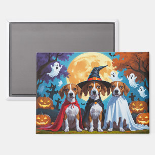 Basenji Dogs Pumpkin Halloween Funny Magnet