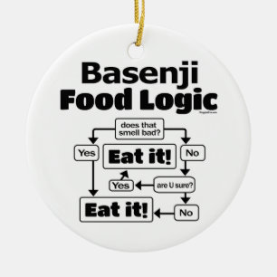 Basenji Food Logic Ceramic Tree Decoration
