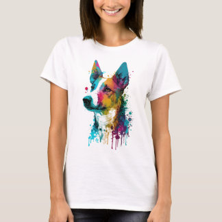 Basenji - Graffiti Neon Ink Splash T-Shirt