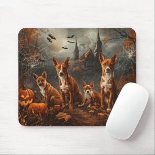 Basenji Halloween Night Doggy Delight Mouse Pad