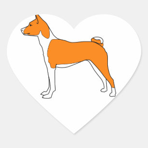 basenji heart sticker