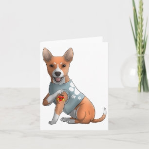 Basenji I Love Mum Tattoo Dog Shirt Funny Mothers  Card