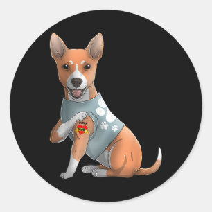 Basenji I Love Mum Tattoo Dog Shirt Funny Mothers Classic Round Sticker