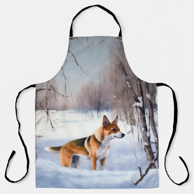 Basenji Let It Snow Christmas  Apron (Front)