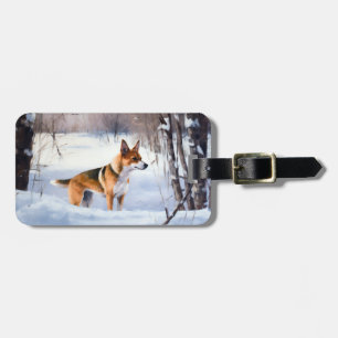 Basenji Let It Snow Christmas  Luggage Tag
