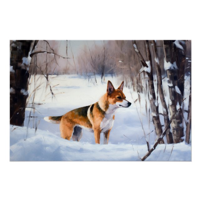 Basenji Let It Snow Christmas  Poster (Front)