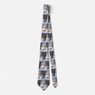 Basenji Let It Snow Christmas  Tie