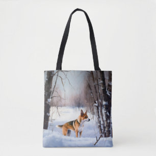 Basenji Let It Snow Christmas  Tote Bag