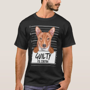 Basenji Mugshot Guilty Dog T-Shirt
