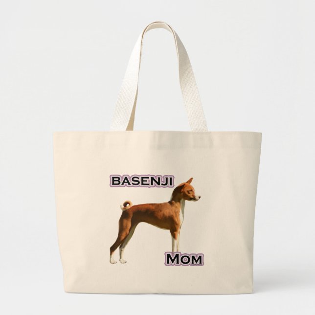 Basenji Mum 4 Large Tote Bag (Front)
