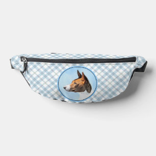Basenji Painting Chestnut Red Brindle Cute Dog Art Bum Bags