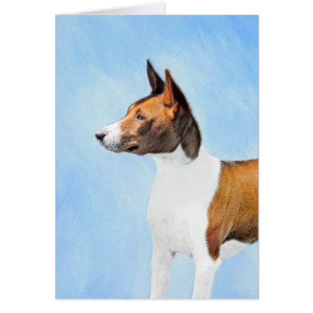Basenji Painting - Cute Original Art (Front)