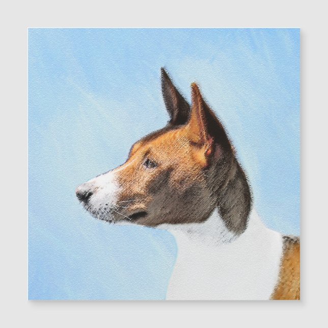 Basenji Painting - Cute Original Art (Front)