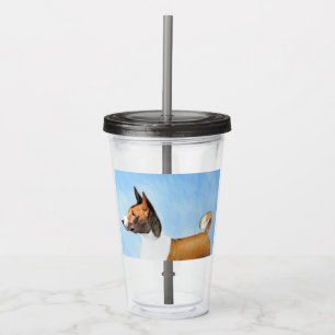 Basenji Painting - Cute Original Art Acrylic Tumbler