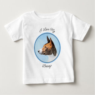 Basenji Painting - Cute Original Art Baby T-Shirt