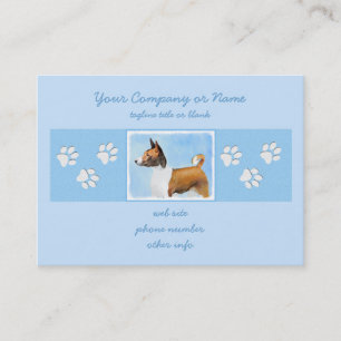 Basenji Painting - Cute Original Art Business Card