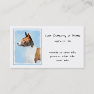 Basenji Painting - Cute Original Art Business Card