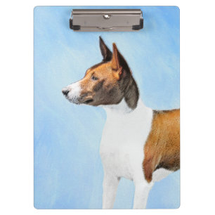 Basenji Painting - Cute Original Art Clipboard