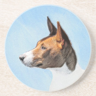 Basenji Painting - Cute Original Art Coaster