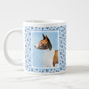 Basenji Painting - Cute Original Art Large Coffee Mug