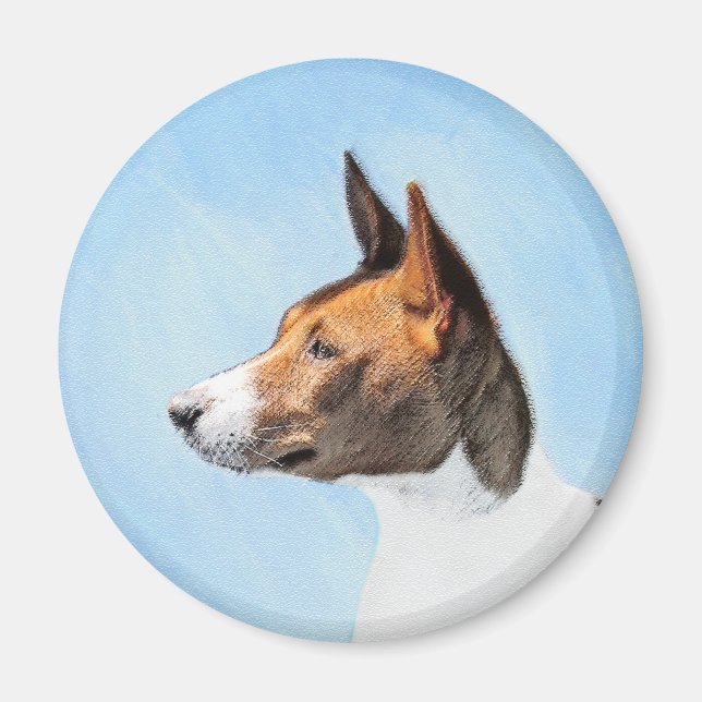 Basenji Painting - Cute Original Art Magnet (Front)