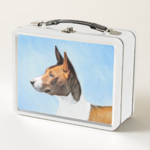 Basenji Painting - Cute Original Art Metal Lunch Box